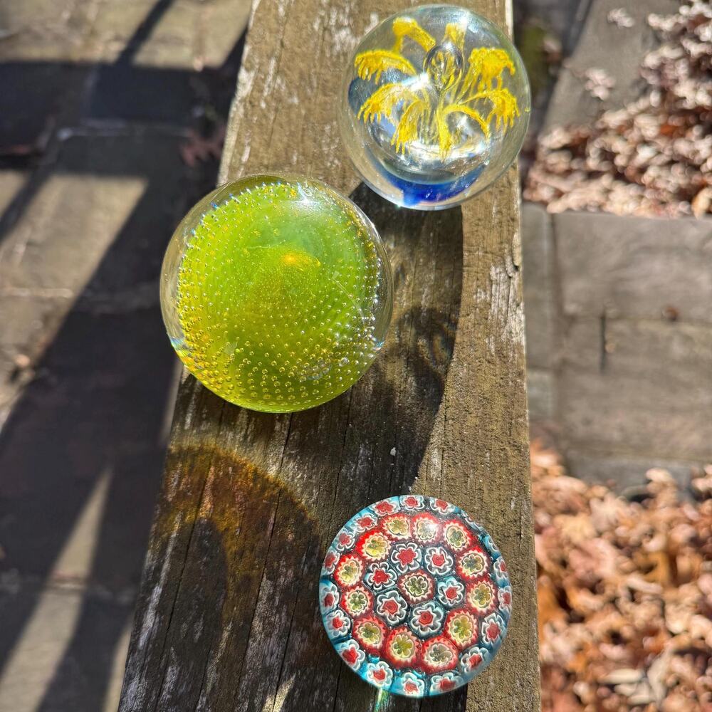 Vintage Italian Glass Paperweights Lot of 3